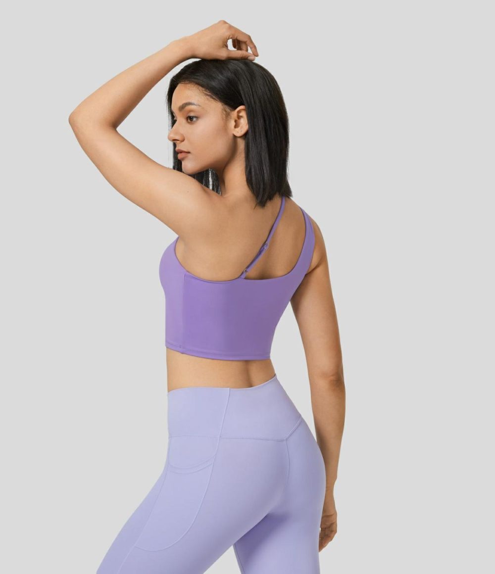 Softlyzero™ Airy Asymmetric Adjustable Strap Backless Cropped Cool Touch Yoga Tank Top-UPF50+  | Womens  Cropped Tops Clothing Cropped Tops