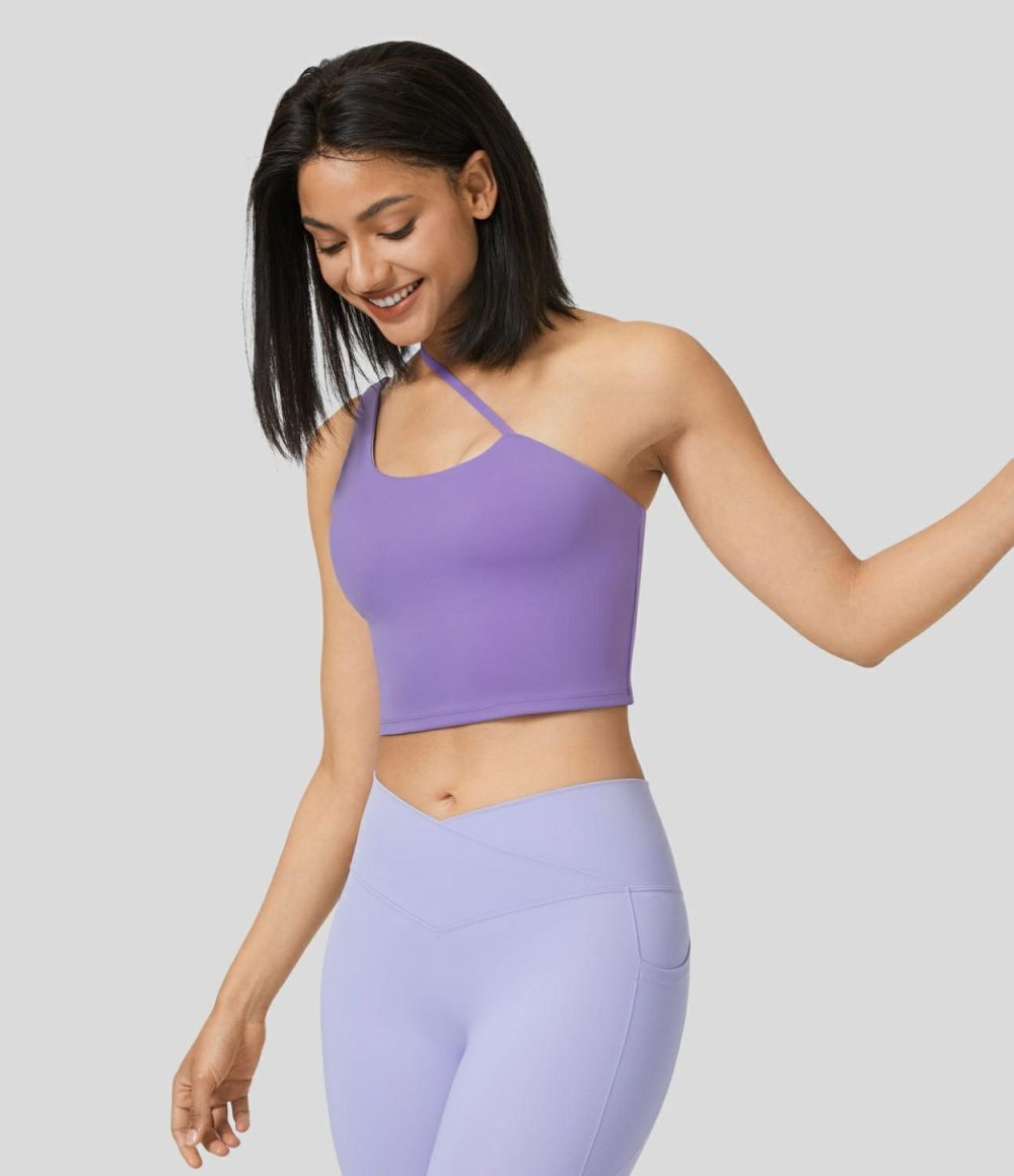 Softlyzero™ Airy Asymmetric Adjustable Strap Backless Cropped Cool Touch Yoga Tank Top-UPF50+  | Womens  Cropped Tops Clothing Cropped Tops