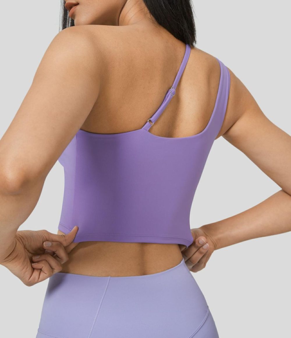 Softlyzero™ Airy Asymmetric Adjustable Strap Backless Cropped Cool Touch Yoga Tank Top-UPF50+  | Womens  Cropped Tops Clothing Cropped Tops