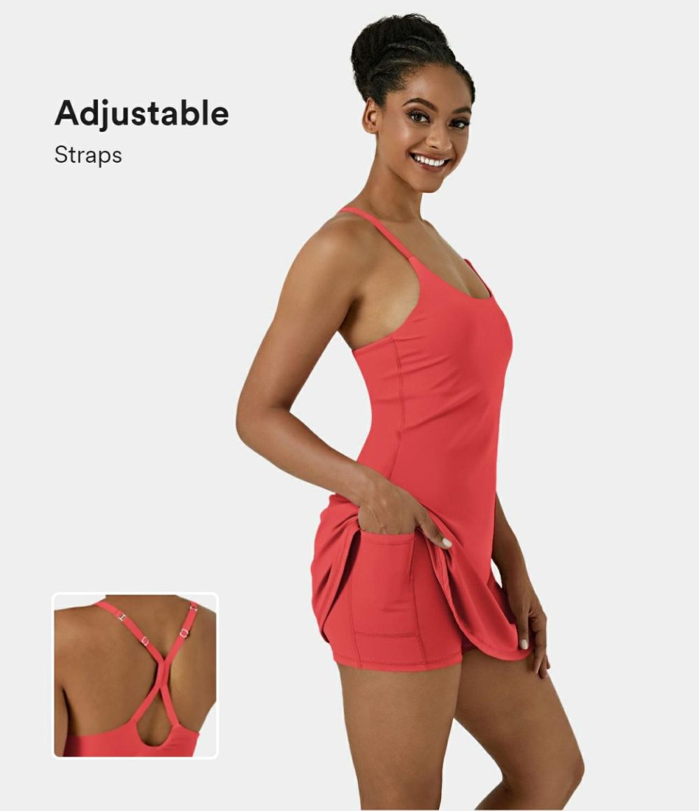 Softlyzero™ Airy Backless 2-in-1 Pocket Cool Touch Mini Slip Pickleball Active Dress-UPF50+  | Womens  Active Dresses Active Dresses Active Dresses