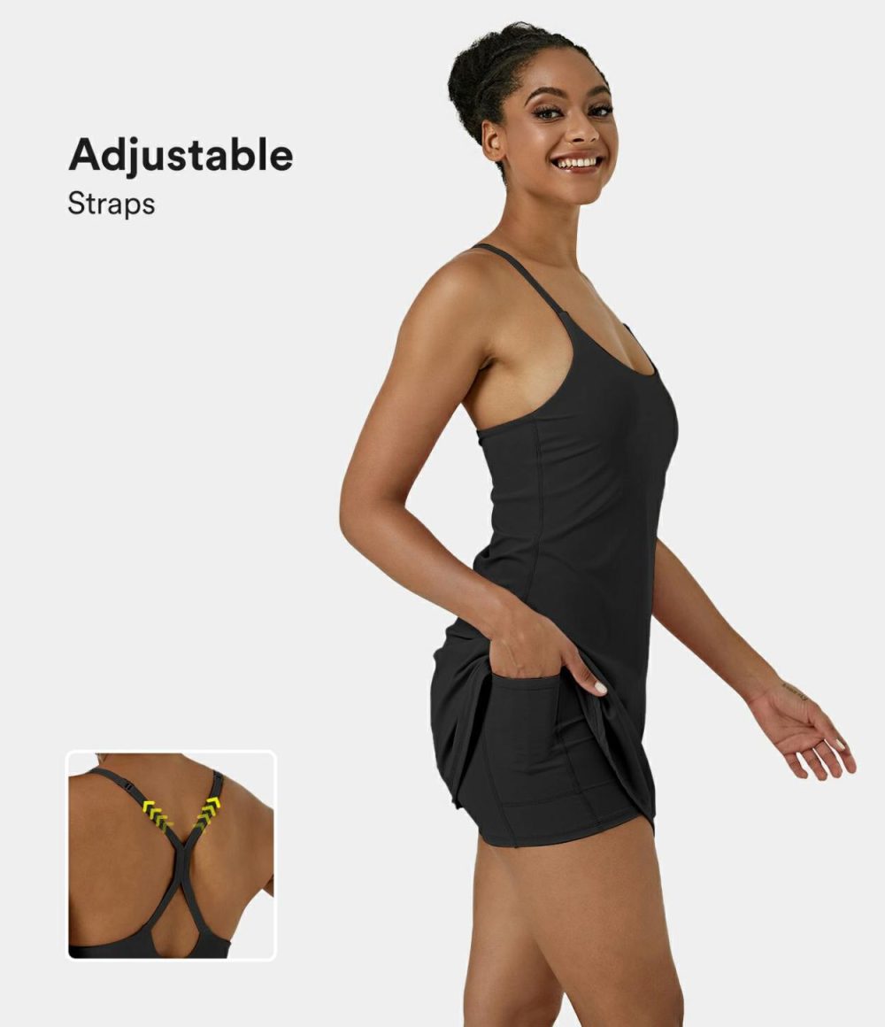 Softlyzero™ Airy Backless 2-in-1 Pocket Cool Touch Mini Slip Pickleball Active Dress-UPF50+  | Womens  Active Dresses Active Dresses Active Dresses