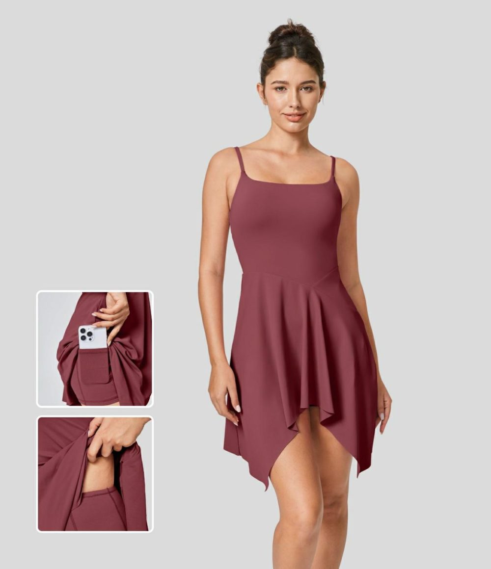 Softlyzero™ Airy Backless 2-Piece Pocket Cool Touch Mini Dance Active Dress-UPF50+  | Womens  Active Dresses Active Dresses Active Dresses