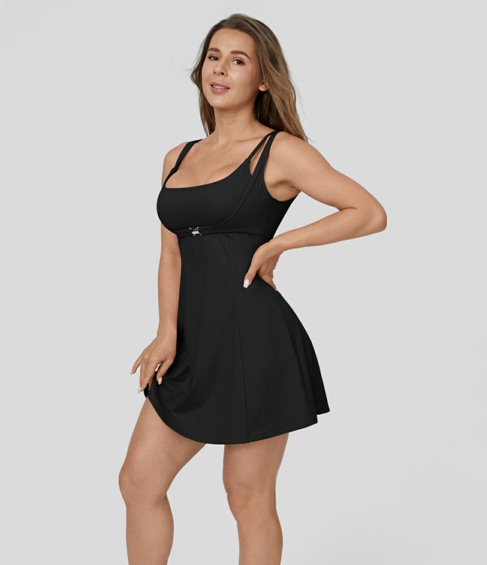 Softlyzero™ Airy Backless Buckle Mini Slip Cool Touch Casual Dress-UPF50+  | Womens  Active Dresses Active Dresses Active Dresses