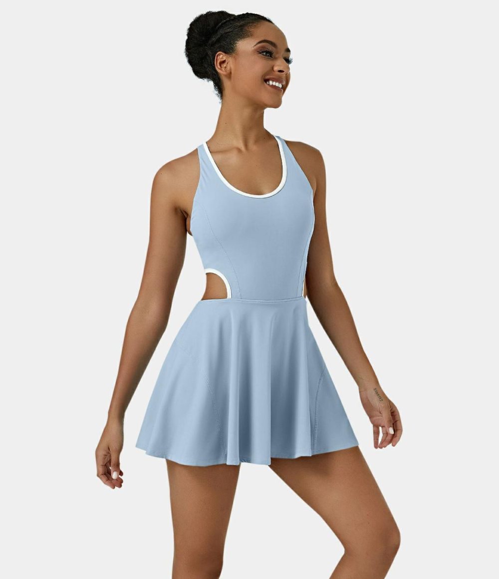 Softlyzero™ Airy Backless Crisscross Cut Out 2-in-1 Pocket Cool Touch Mini Tennis Active Dress-UPF50+  | Womens  Active Dresses Active Dresses Active Dresses