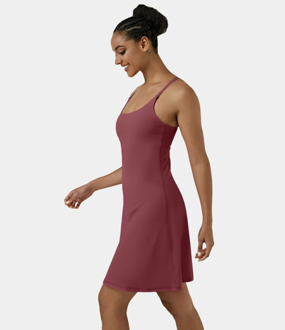 Softlyzero™ Airy Backless Cut Out Adjustable Strap 2-in-1 Pocket Cool Touch Longer Active Dress-Easy Peezy Edition-UPF50+  | Womens  Active Dresses Active Dresses Active Dresses