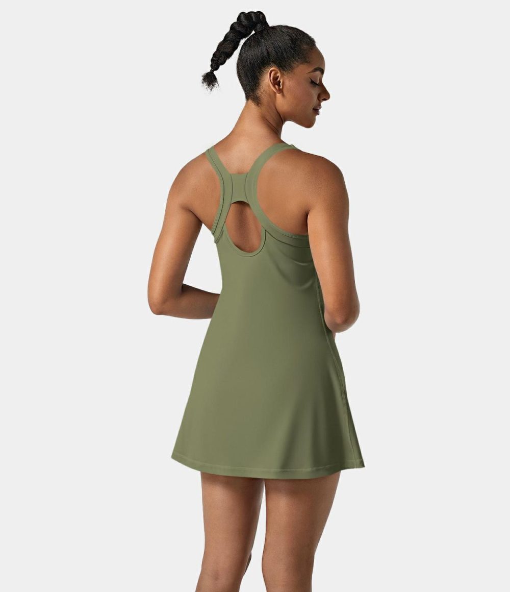 Softlyzero™ Airy Backless Racerback Cut Out 2-in-1 Pocket Cool Touch Mini Tennis Active Dress-UPF50+  | Womens  Active Dresses Active Dresses Active Dresses