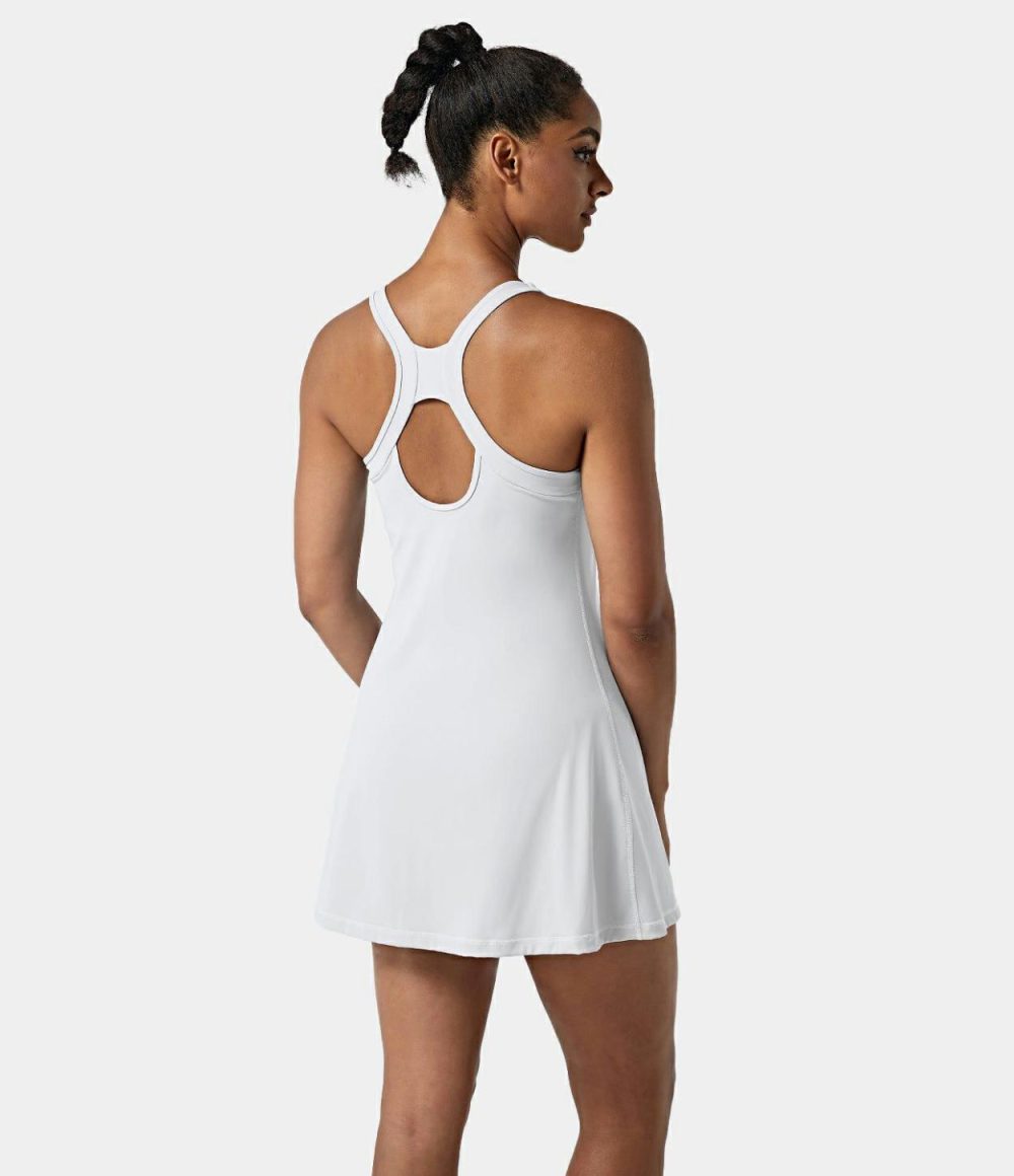 Softlyzero™ Airy Backless Racerback Cut Out 2-in-1 Pocket Cool Touch Mini Tennis Active Dress-UPF50+  | Womens  Active Dresses Active Dresses Active Dresses