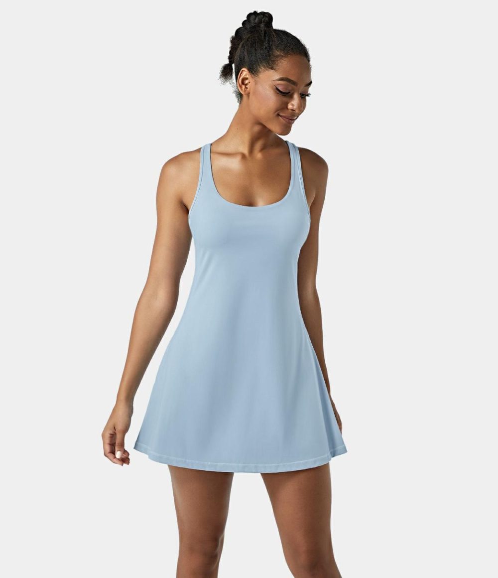 Softlyzero™ Airy Backless Racerback Cut Out 2-in-1 Pocket Cool Touch Mini Tennis Active Dress-UPF50+  | Womens  Active Dresses Active Dresses Active Dresses