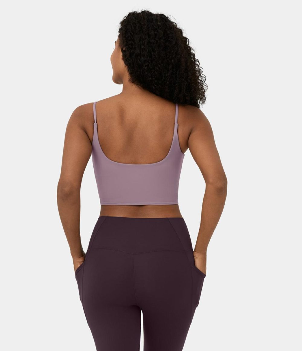 Softlyzero™ Airy Contrast Mesh Twisted Cropped 2-Piece Cool Touch Yoga Sports Top-UPF50+  | Womens  Sports Tops Clothing Black/Elderberry