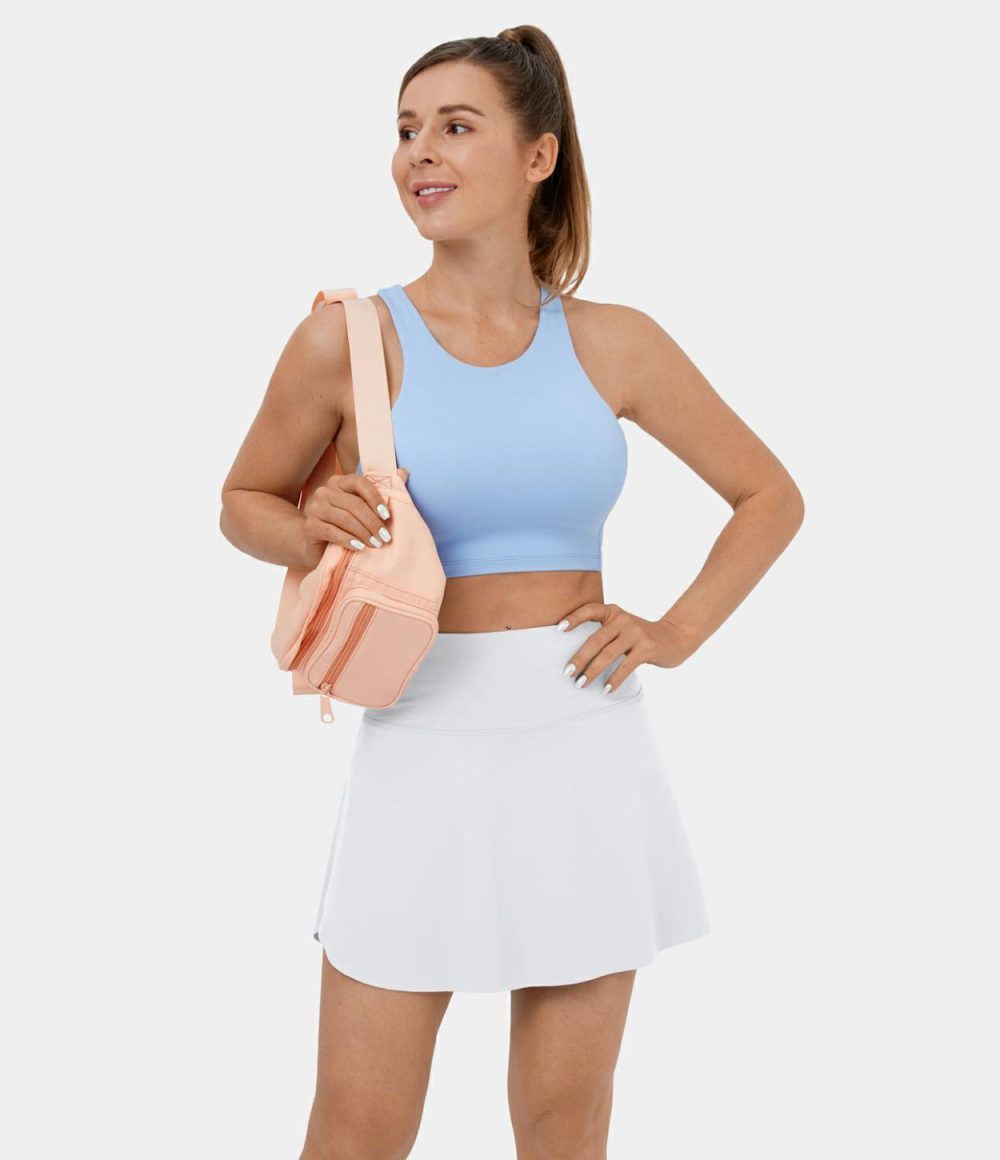 Softlyzero™ Airy High Waisted 2-in-1 Side Pocket Cool Touch Tennis Skirt-UPF50+  | Womens  Mini Skirts Clothing Mini Skirts