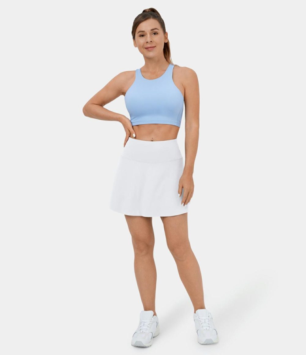 Softlyzero™ Airy High Waisted 2-in-1 Side Pocket Cool Touch Tennis Skirt-UPF50+  | Womens  Mini Skirts Clothing Mini Skirts