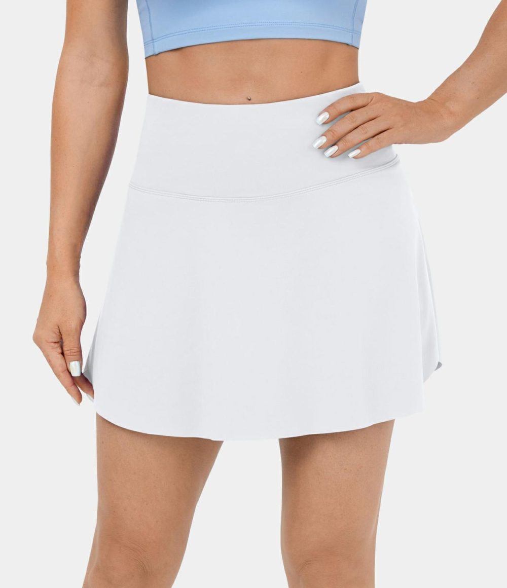 Softlyzero™ Airy High Waisted 2-in-1 Side Pocket Cool Touch Tennis Skirt-UPF50+  | Womens  Mini Skirts Clothing Mini Skirts