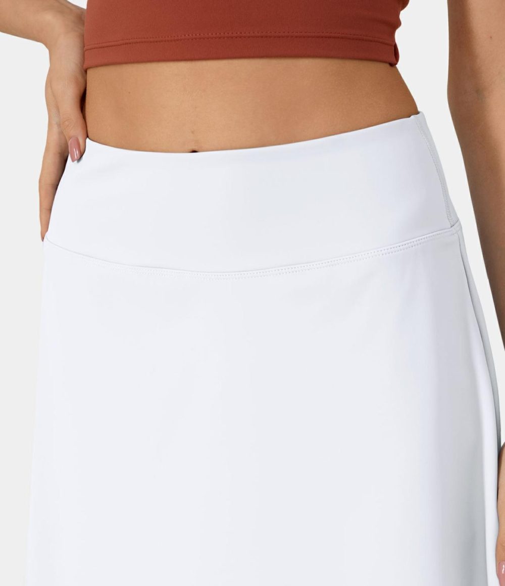 Softlyzero™ Airy High Waisted 2-in-1 Side Pocket Scallop Hem Cool Touch Tennis Skirt-UPF50+  | Womens  2-in-1 Skorts 2-in-1 Skorts 2-in-1 Skorts