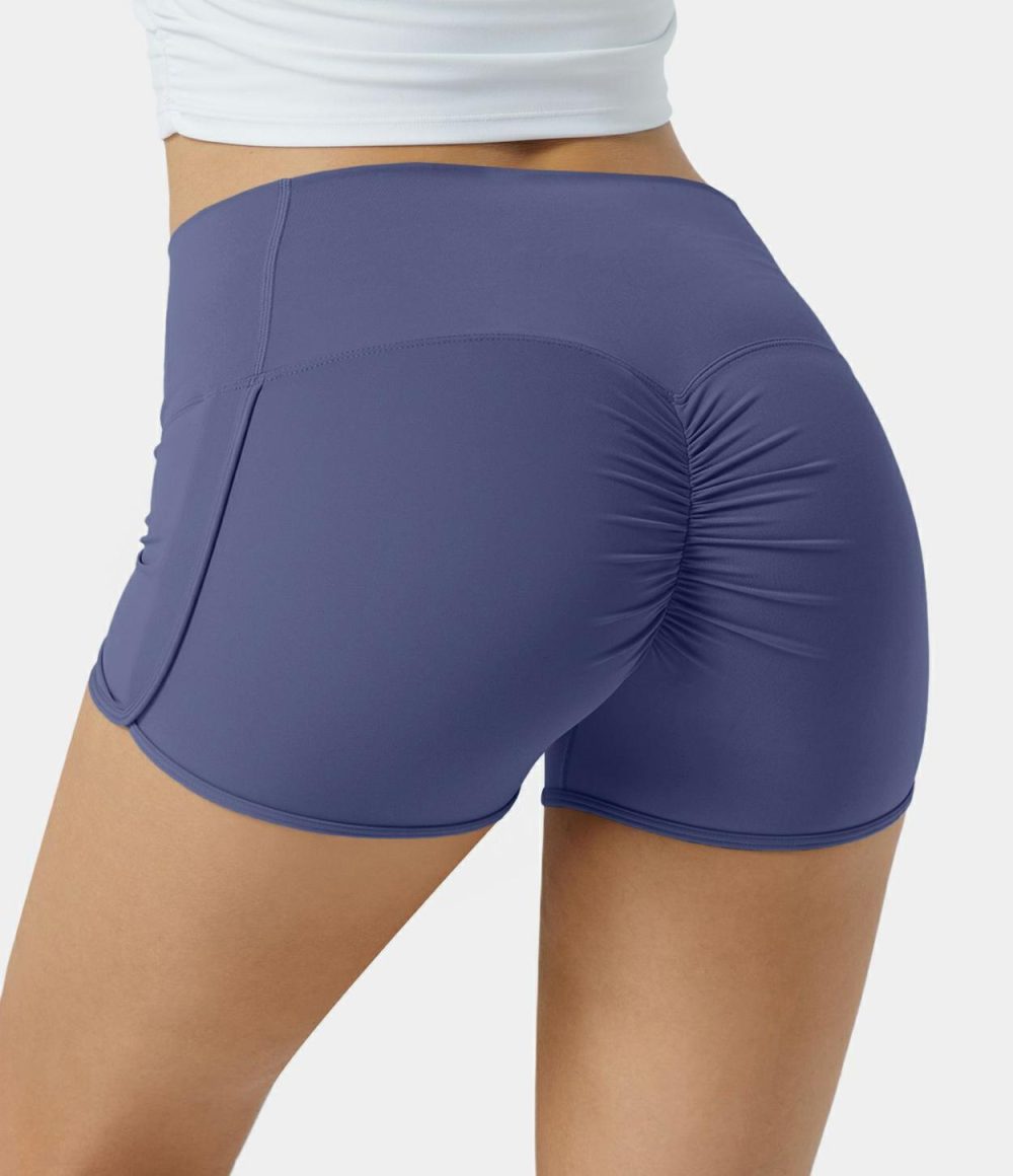 Softlyzero™ Airy High Waisted Crossover Butt Lifting Cool Touch Shorts 2.5”-UPF50+  | Womens  Crossover Shorts Clothing Crossover Shorts