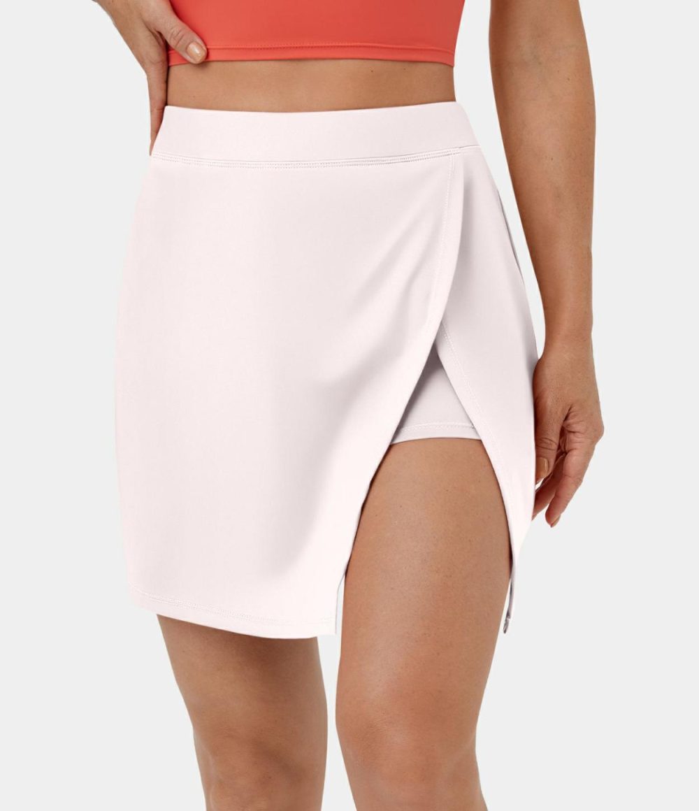 Softlyzero™ Airy Side Cut 2-in-1 Side Pocket Cool Touch Tennis Skirt-Purity-UPF50+  | Womens  Mini Skirts Clothing Mini Skirts