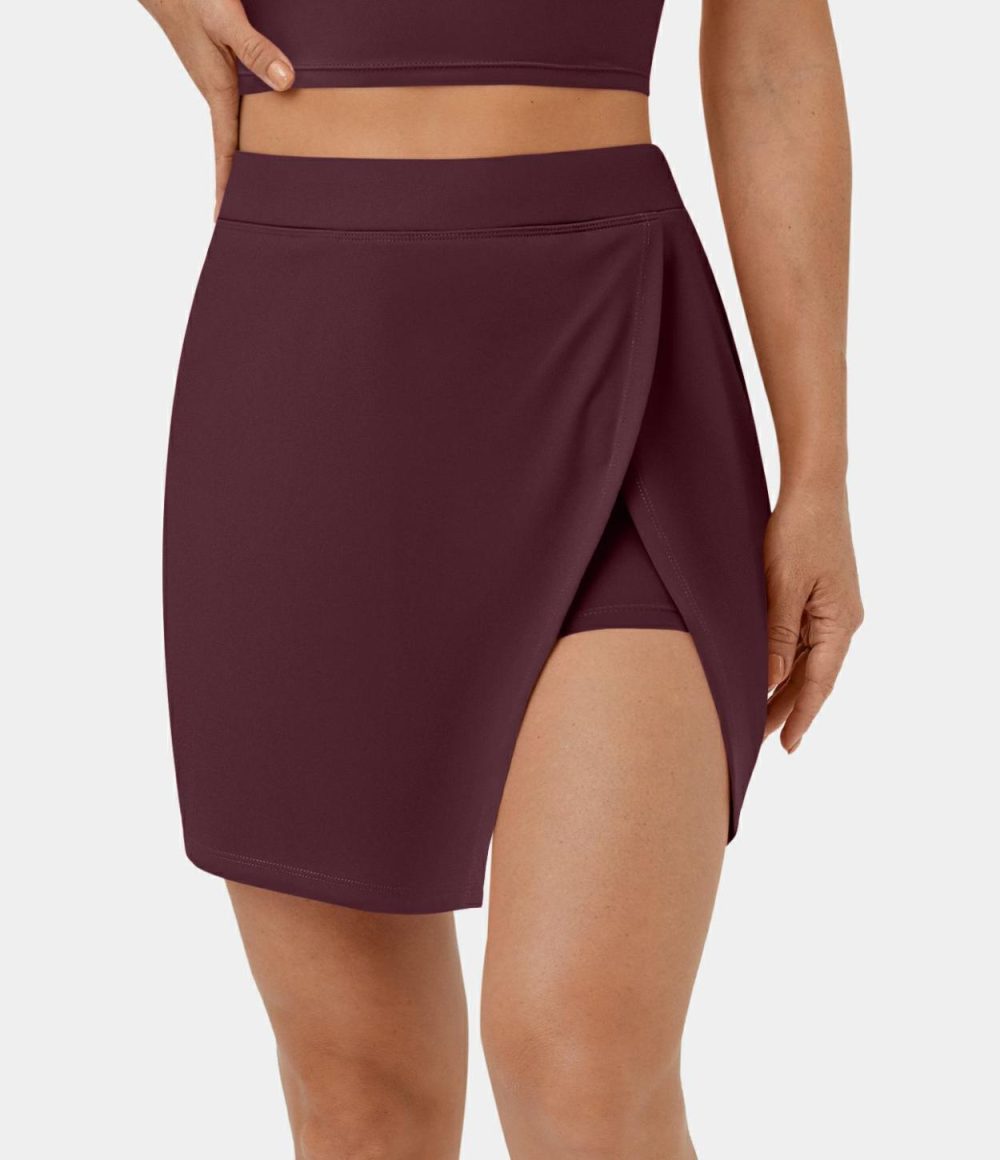 Softlyzero™ Airy Side Cut 2-in-1 Side Pocket Cool Touch Tennis Skirt-Purity-UPF50+  | Womens  Mini Skirts Clothing Mini Skirts