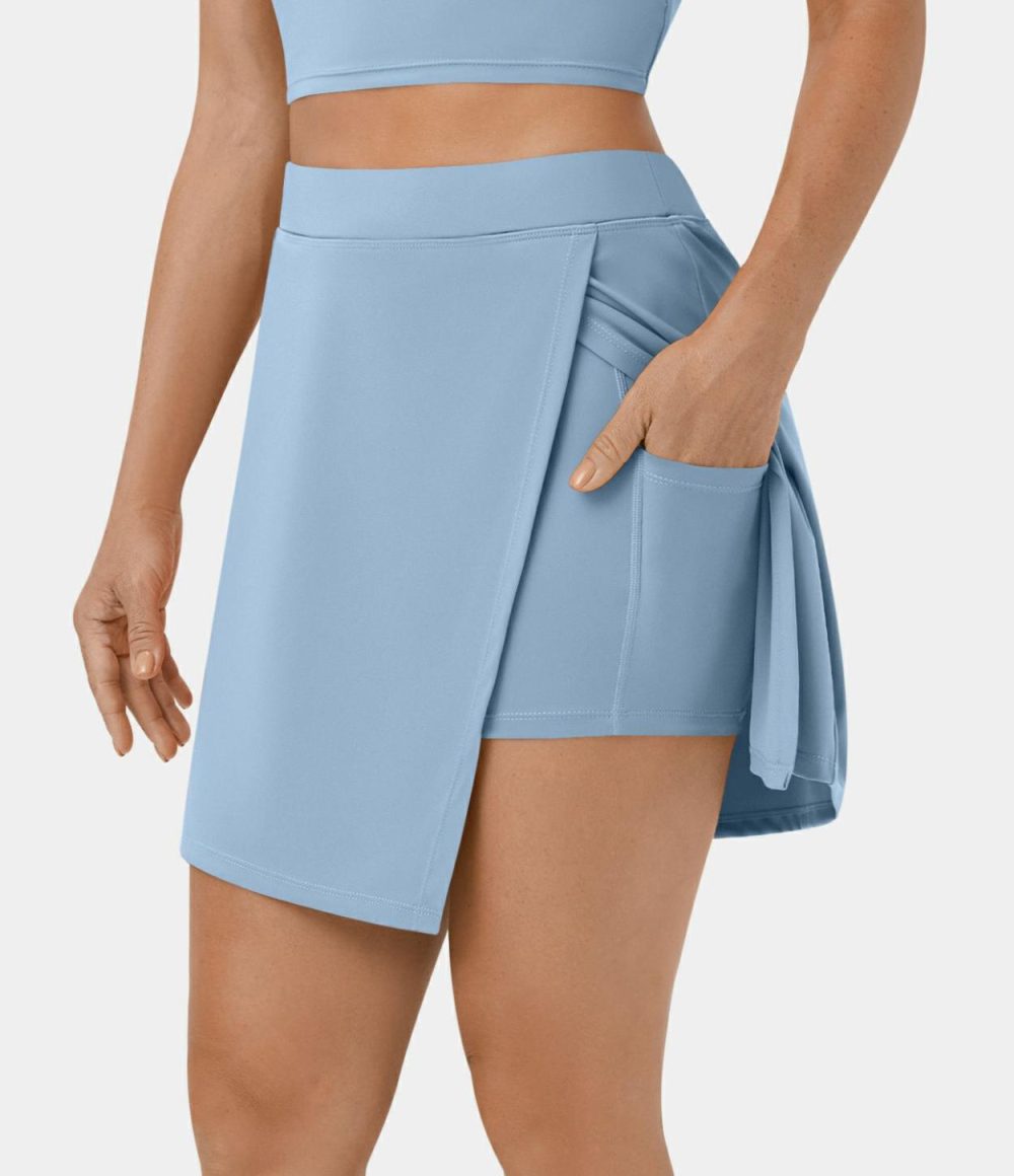 Softlyzero™ Airy Side Cut 2-in-1 Side Pocket Cool Touch Tennis Skirt-Purity-UPF50+  | Womens  Mini Skirts Clothing Mini Skirts