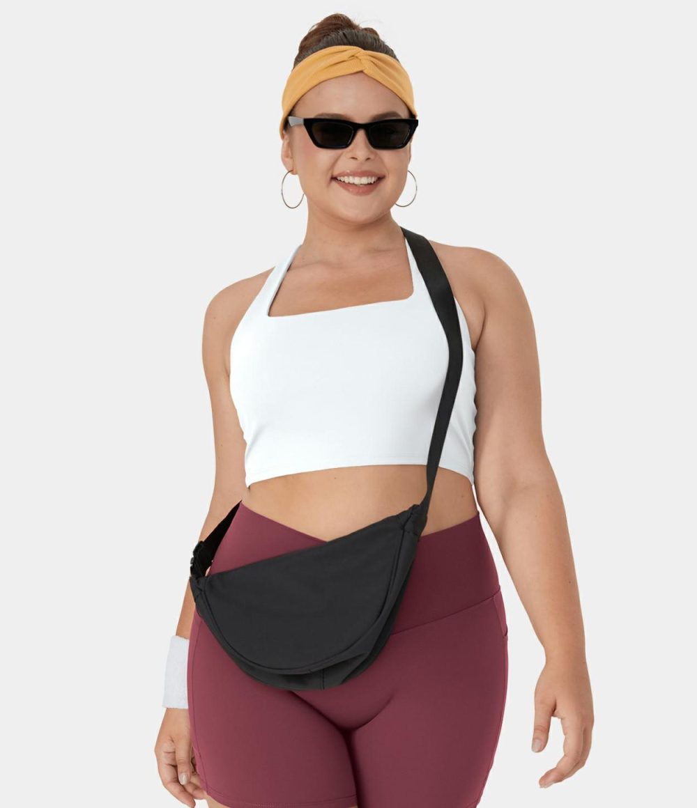 Softlyzero™ Airy Square Neck Crisscross Plus Size Cropped Cool Touch Yoga Tank Top-UPF50+  | Womens  Cropped Tops Clothing Cropped Tops