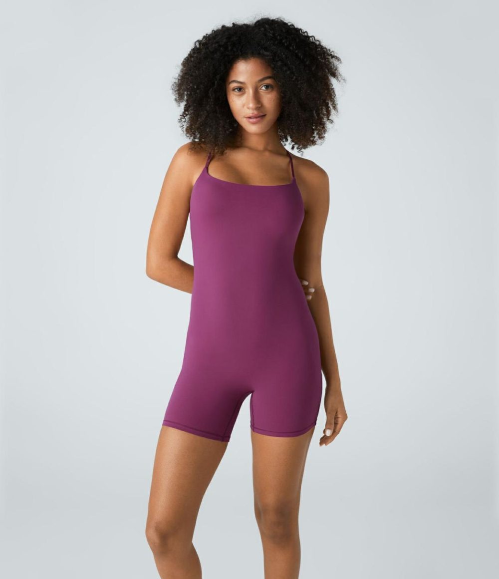 Softlyzero™ Backless Cut Out Adjustable Strap Yoga Romper-UPF50+  | Womens  Rompers Clothing Rompers