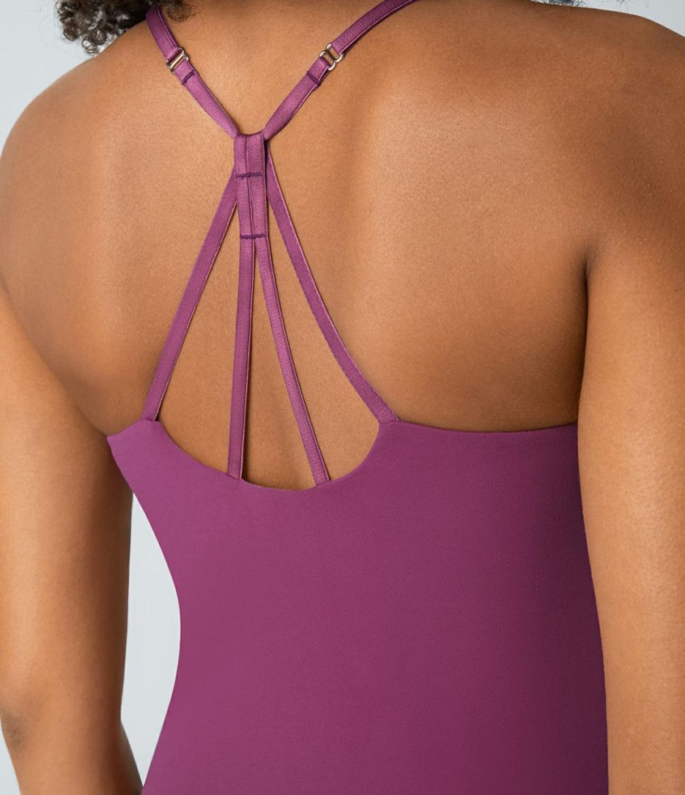 Softlyzero™ Backless Cut Out Adjustable Strap Yoga Romper-UPF50+  | Womens  Rompers Clothing Rompers