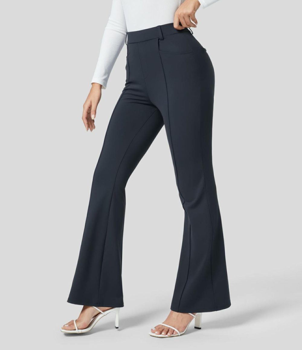 Softlyzero™ Eco High Waisted Side Pocket Slight Flare Work Pants  | Womens  Active Work Pants Active Work Pants Active Work Pants