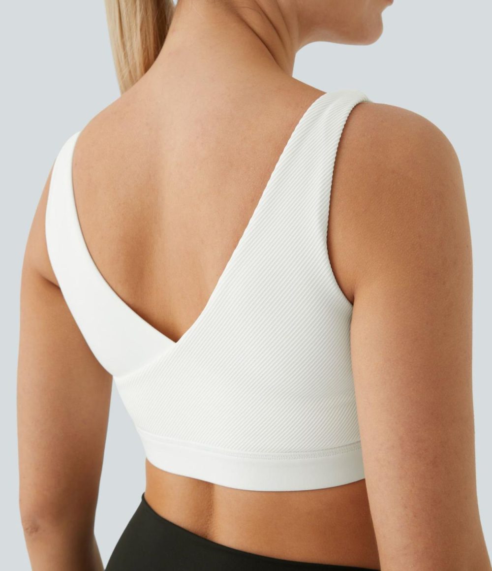 Softlyzero™ Low Support Crossover Backless Dance Sports Bra-UPF50+  | Womens  Sports Bras Clothing Sports Bras