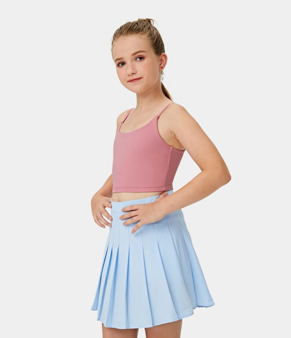 Softlyzero™ Plush Backless Cropped Tank Top-Kid’s  | Womens  Cropped Tops Clothing Blush/Pastel Lilac/Black