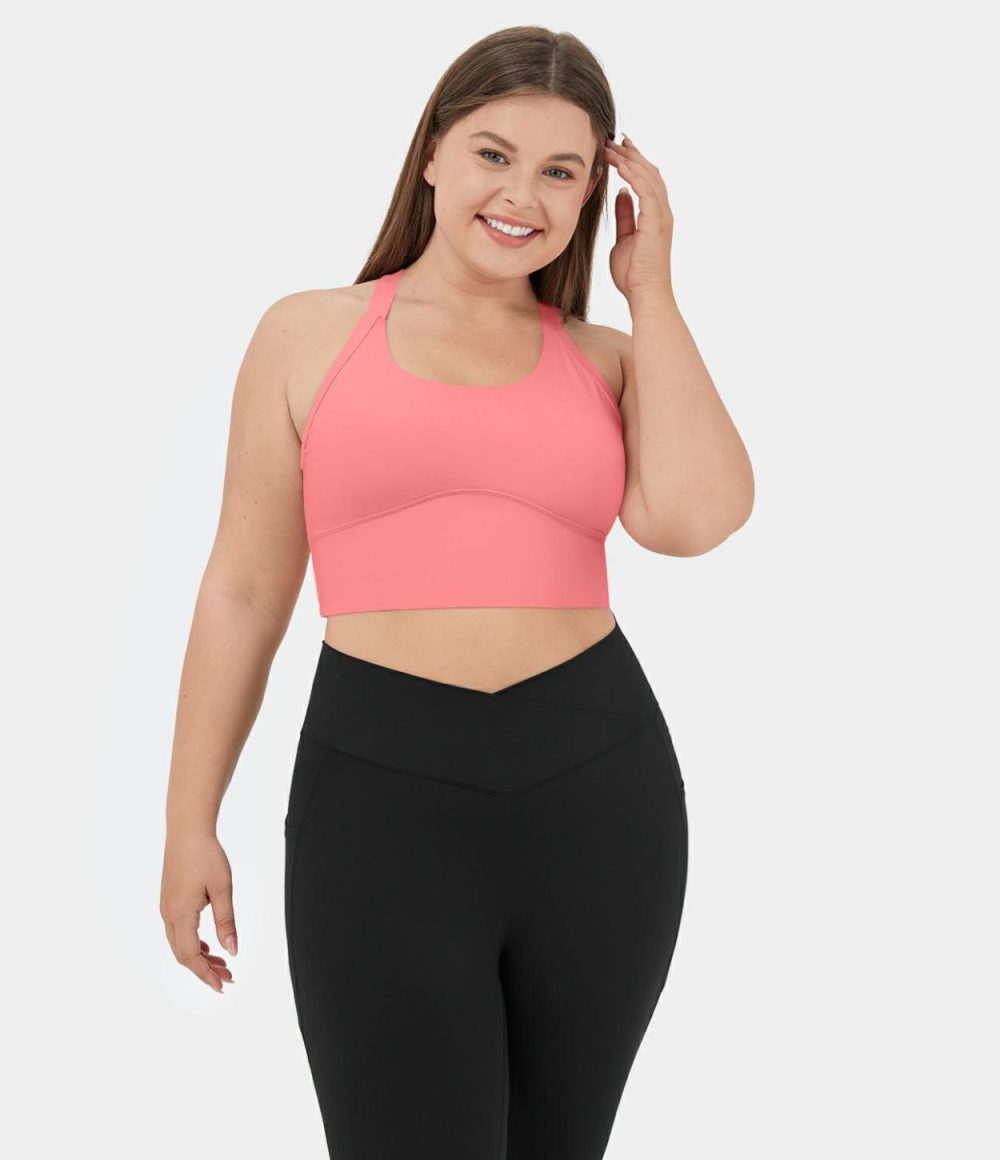 Softlyzero™ Plush Backless Cut Out Twisted Cropped Yoga Plus Size Tank Top  | Womens  Cropped Tops Clothing Cropped Tops