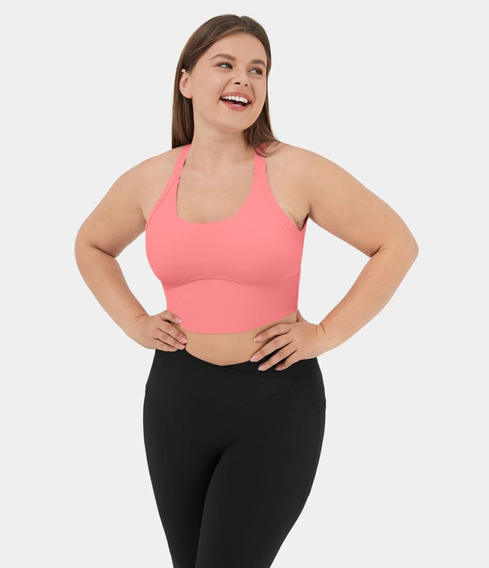 Softlyzero™ Plush Backless Cut Out Twisted Cropped Yoga Plus Size Tank Top  | Womens  Cropped Tops Clothing Cropped Tops