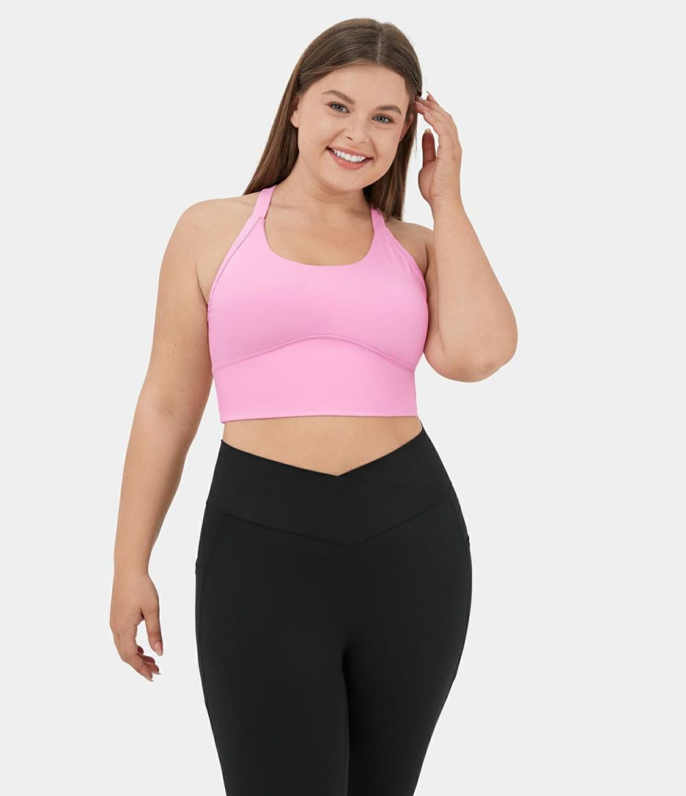 Softlyzero™ Plush Backless Cut Out Twisted Cropped Yoga Plus Size Tank Top  | Womens  Cropped Tops Clothing Cropped Tops