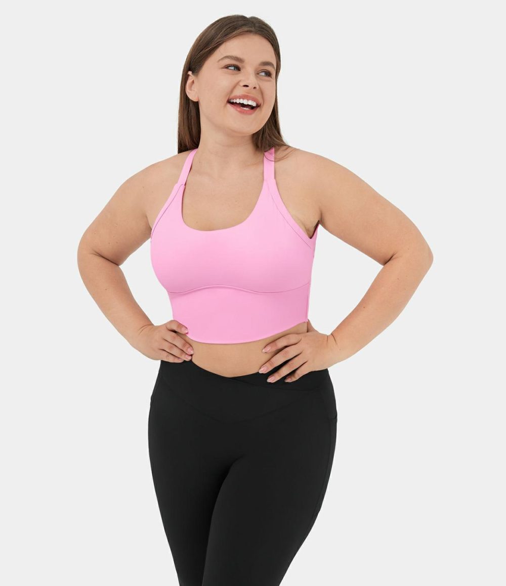 Softlyzero™ Plush Backless Cut Out Twisted Cropped Yoga Plus Size Tank Top  | Womens  Cropped Tops Clothing Cropped Tops