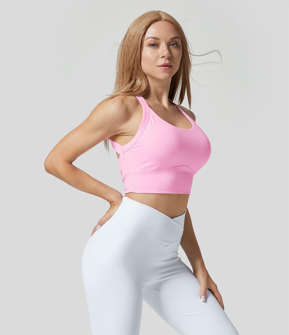 Softlyzero™ Plush Backless Cut Out Twisted Cropped Yoga Tank Top-DD/DDD/F  | Womens  Cropped Tops Clothing Cropped Tops