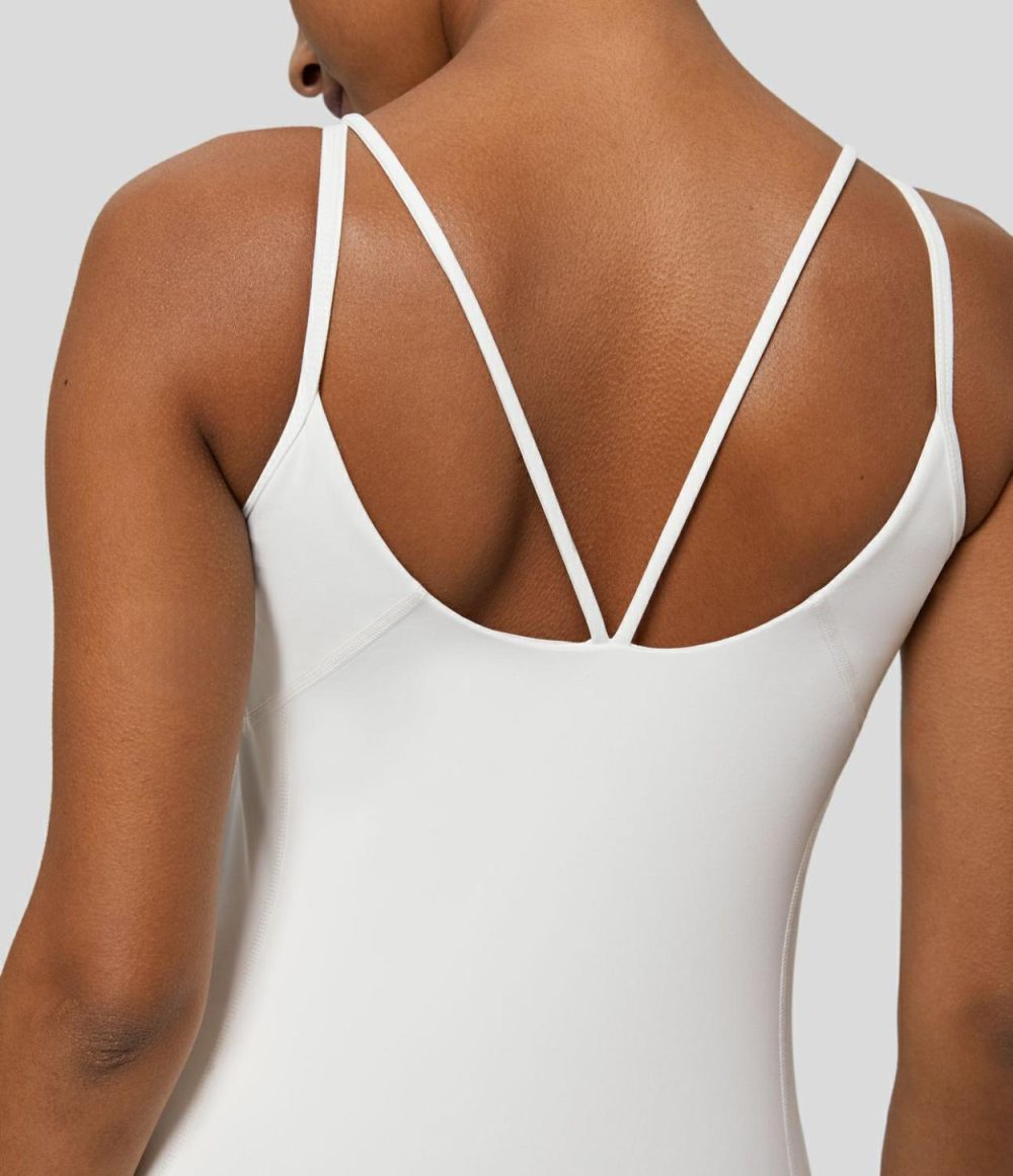 Softlyzero™ Plush Crisscross Backless 2-in-1 Pocket Mini Slip Active Dress-Easy Peezy Edition  | Womens  Active Dresses Active Dresses Active Dresses