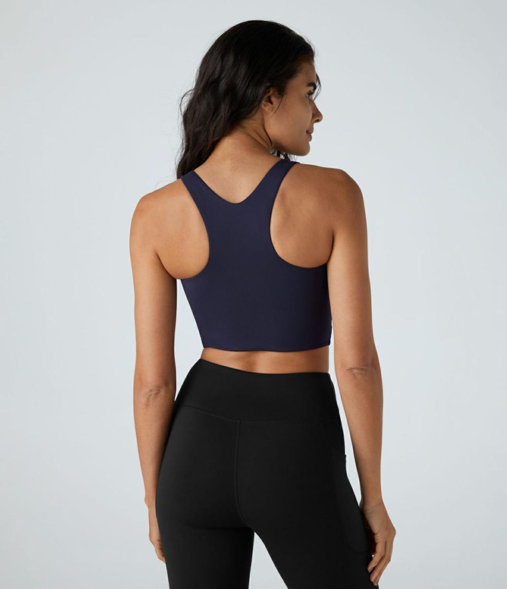 SpeedWave™ Zipper Crisscross Racerback Quick Dry Cropped Workout Tank Top  | Womens  Cropped Tops Clothing Cropped Tops