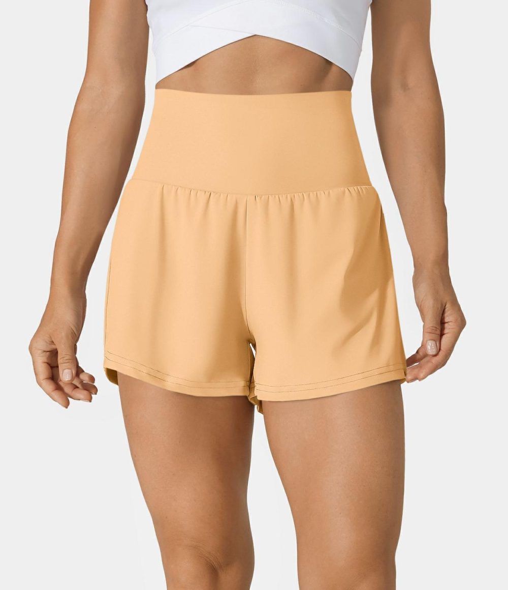 Super High Waisted Back Pocket & Side Hidden Pocket 2-in-1 Yoga Shorts 2.5″  | Womens  2.5″ Shorts 2.5" Shorts 2.5" Shorts