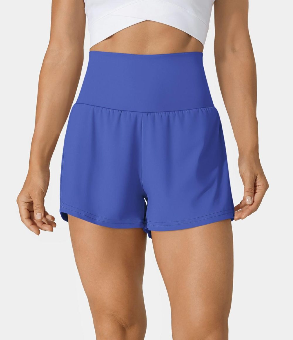 Super High Waisted Back Pocket & Side Hidden Pocket 2-in-1 Yoga Shorts 2.5″  | Womens  2.5″ Shorts 2.5" Shorts 2.5" Shorts