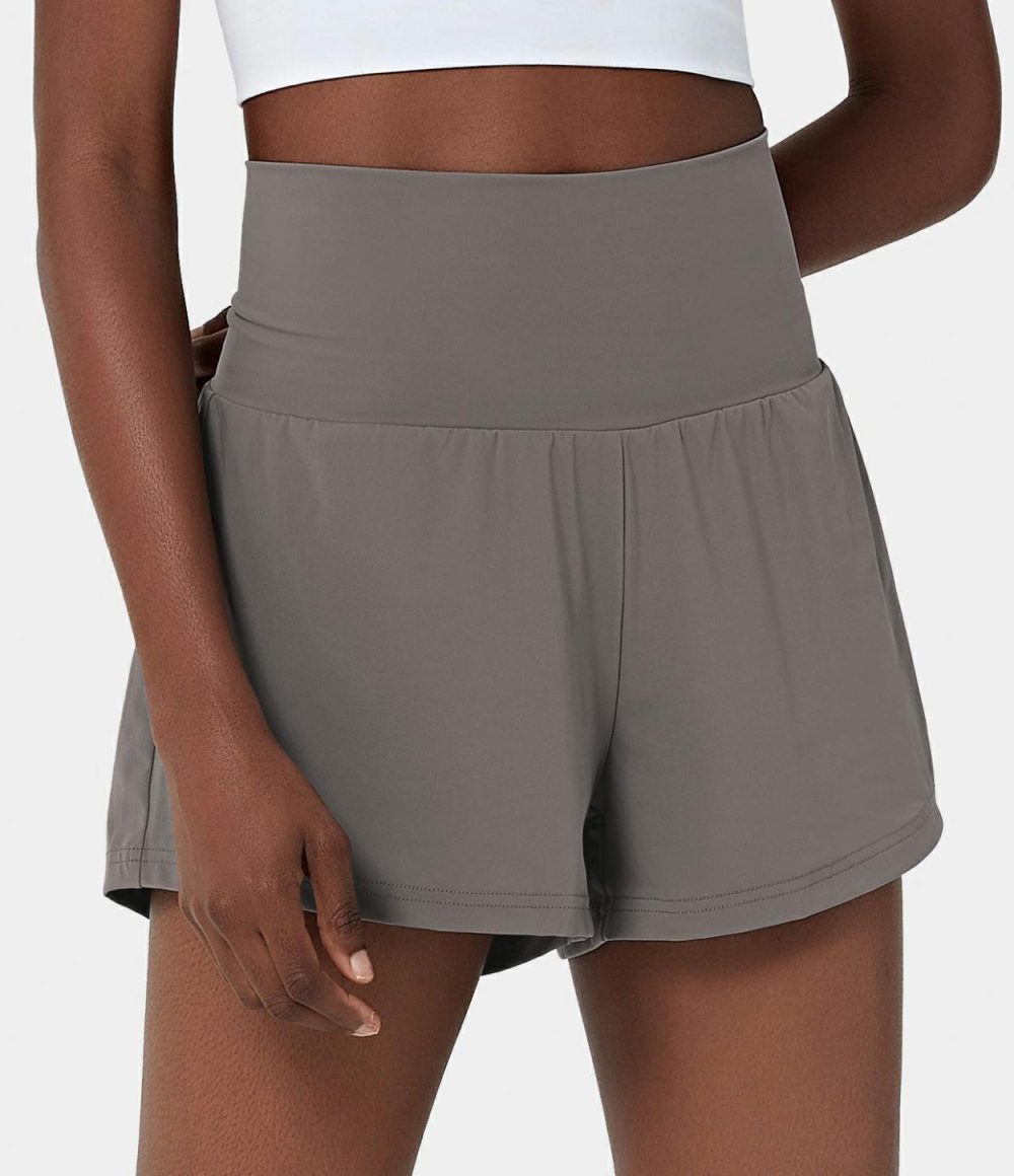 Super High Waisted Back Pocket & Side Hidden Pocket 2-in-1 Yoga Shorts 2.5″  | Womens  2.5″ Shorts 2.5" Shorts 2.5" Shorts