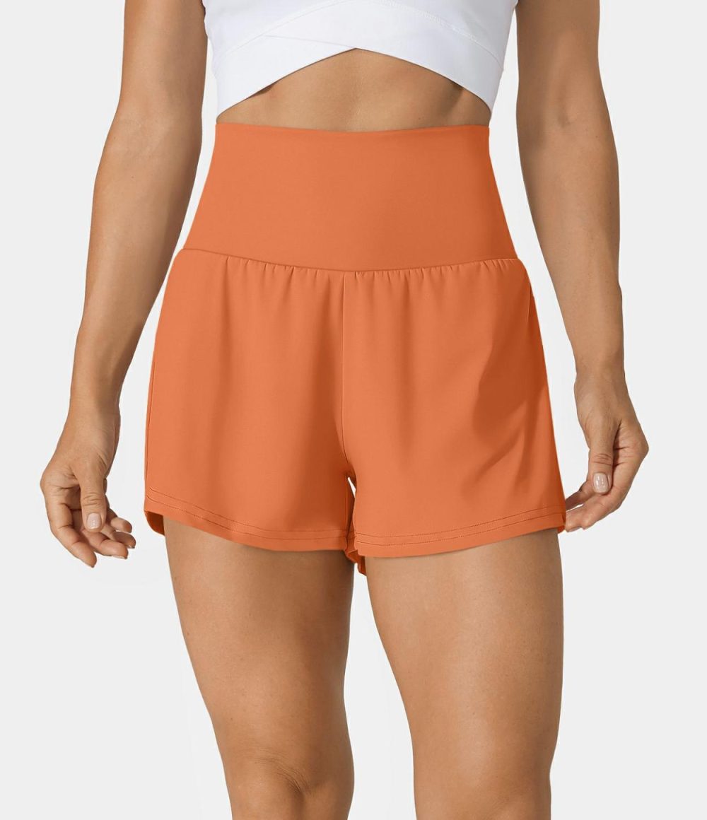 Super High Waisted Back Pocket & Side Hidden Pocket 2-in-1 Yoga Shorts 2.5″  | Womens  2.5″ Shorts 2.5" Shorts 2.5" Shorts