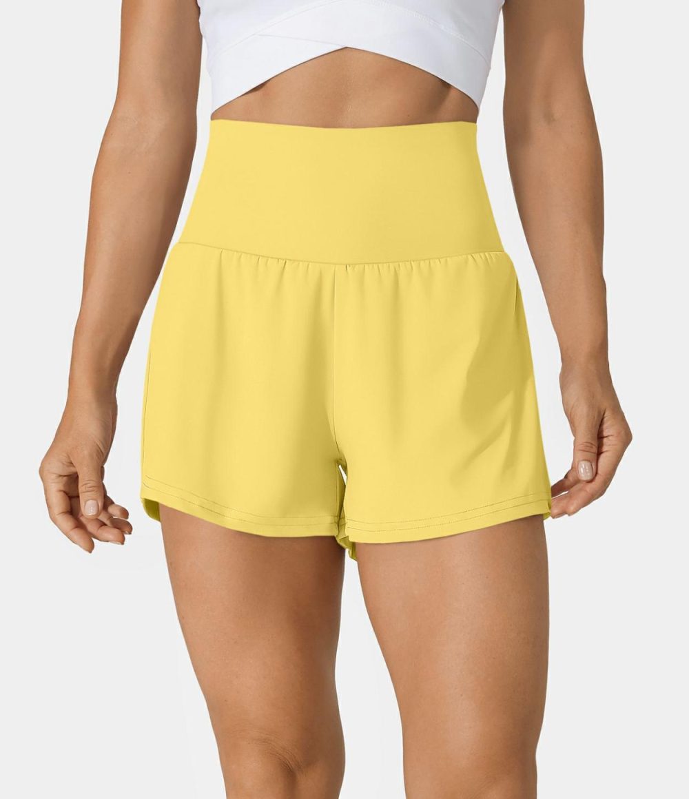 Super High Waisted Back Pocket & Side Hidden Pocket 2-in-1 Yoga Shorts 2.5″  | Womens  2.5″ Shorts 2.5" Shorts 2.5" Shorts