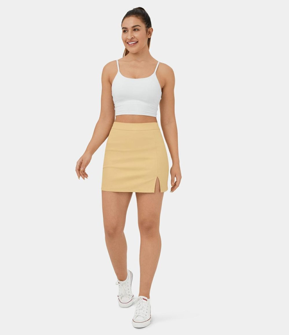 Super High Waisted Split Hem Bodycon Mini Casual Skirt  | Womens  Mini Skirts Clothing Mini Skirts