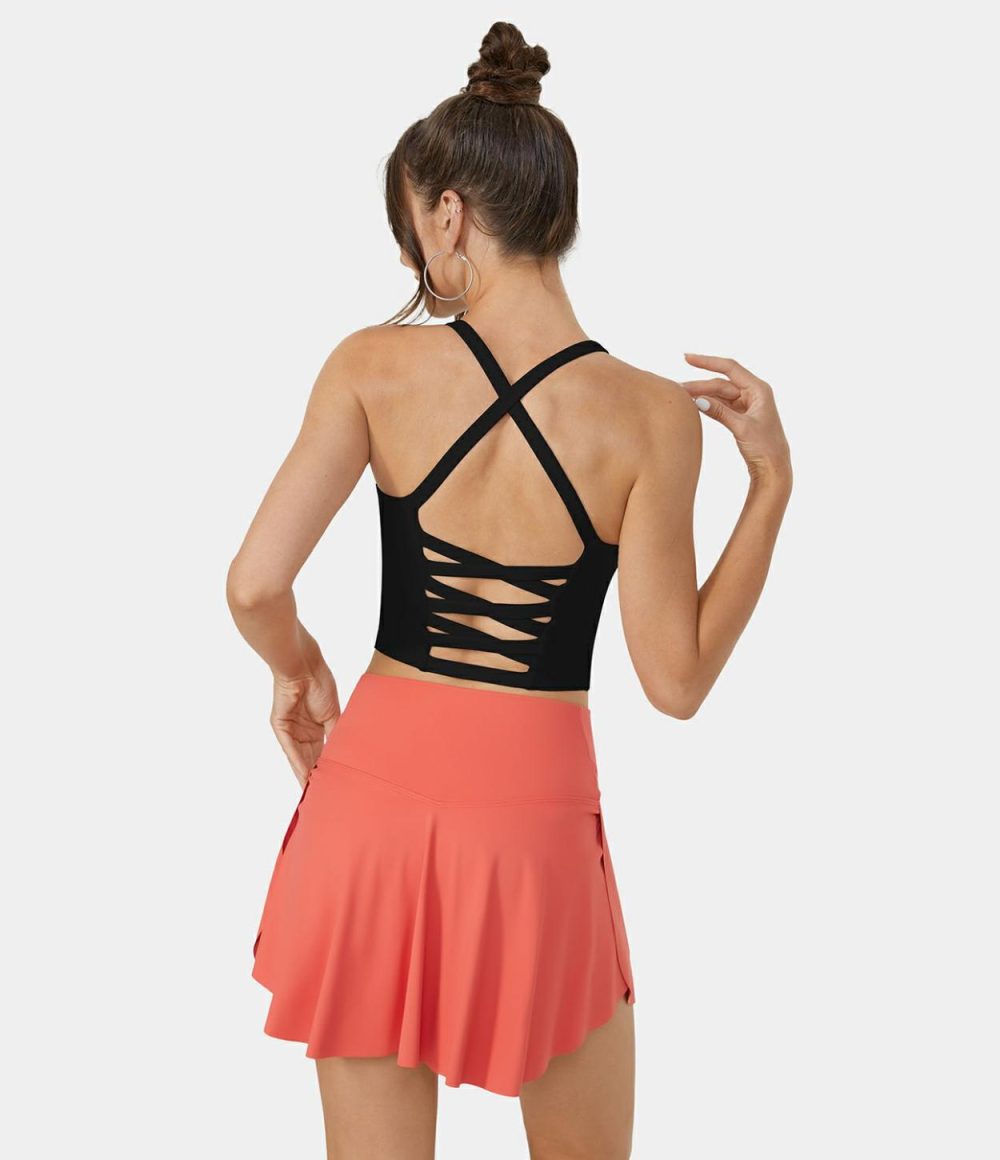 Crisscross Backless Cropped Yoga Tank Top  | Womens  Cropped Tops Clothing Cropped Tops