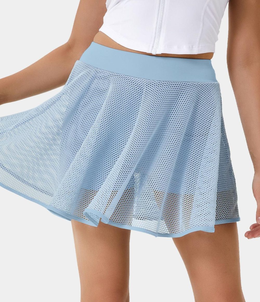 Everyday 2-in-1 Tennis Skirt-Meshmerizing  | Womens  Mini Skirts Clothing Angel Falls/Black/Aura Orange/White