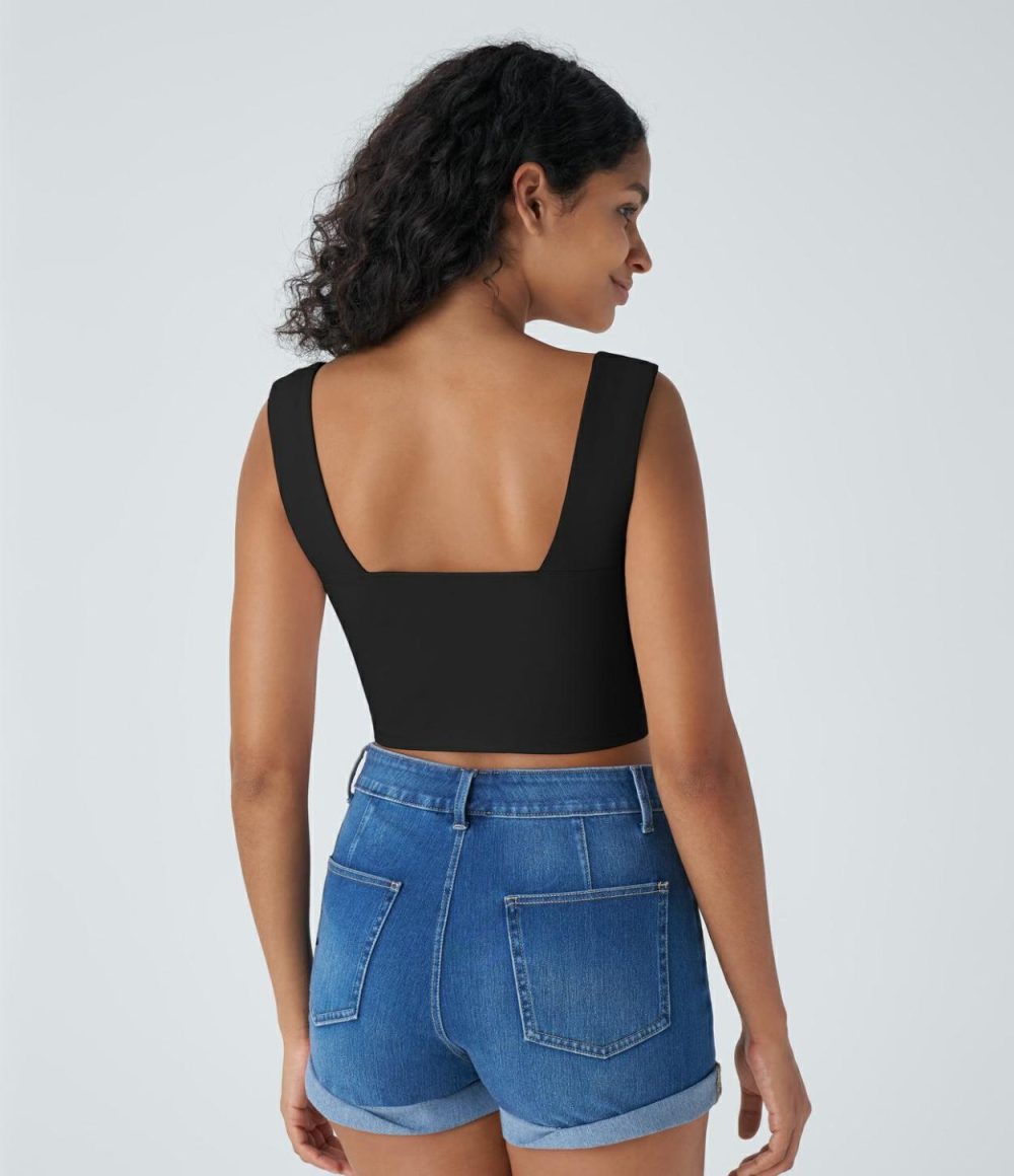 Sweetheart Neck Ruched Tie Front Cropped Resort Cami Top  | Womens  Cropped Tops Clothing Black/Nosegay