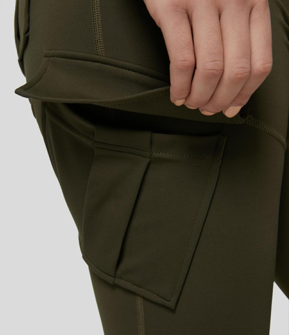 High Waisted Cargo Pocket Flare Yoga Pants  | Womens  Cargo Pants Cargo Pants Cargo Pants