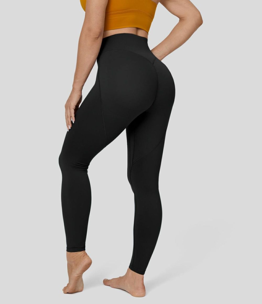 UltraSculpt High Waisted Front Pocket Ruched Butt Lifting Training 7/8 Leggings  | Womens  Butt Lifting Leggings Butt Lifting Leggings Butt Lifting Leggings